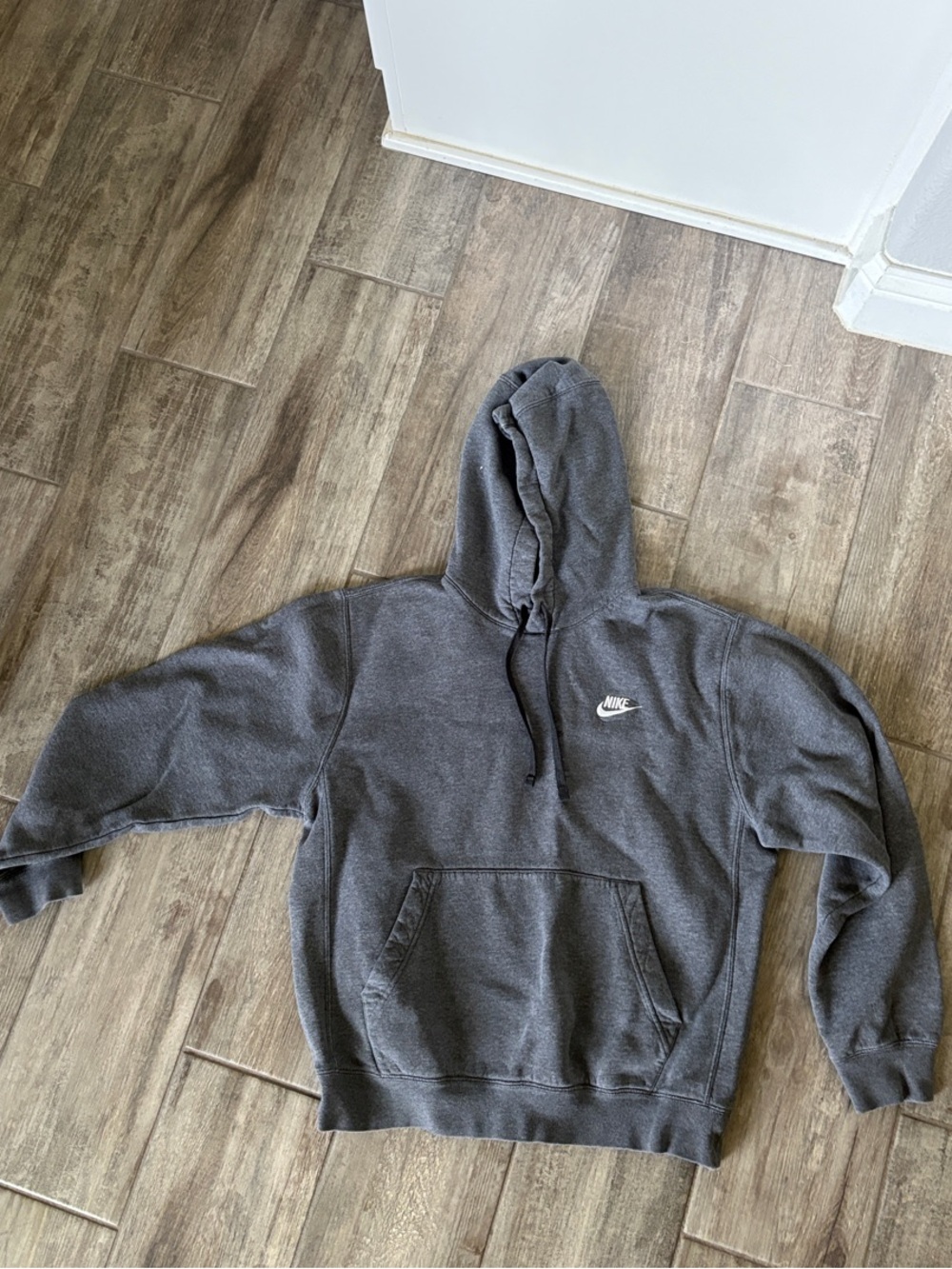 Nike Gray Hooded Pullover with White Swoosh